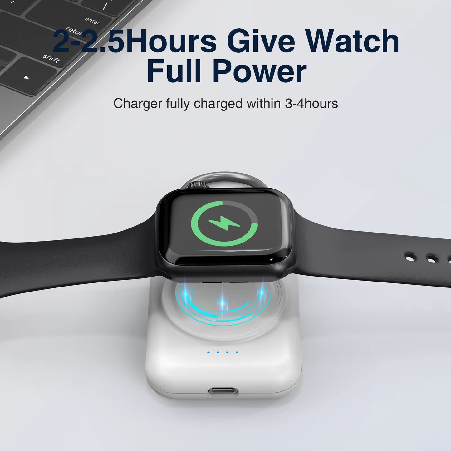 Mini Magnetic Wireless Power Bank 1800Mah for Samsung & Apple Watch Portable Charging Solution for Smartwatch