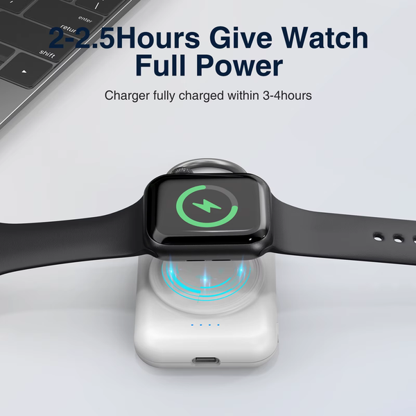 Mini Magnetic Wireless Power Bank 1800Mah for Samsung & Apple Watch Portable Charging Solution for Smartwatch