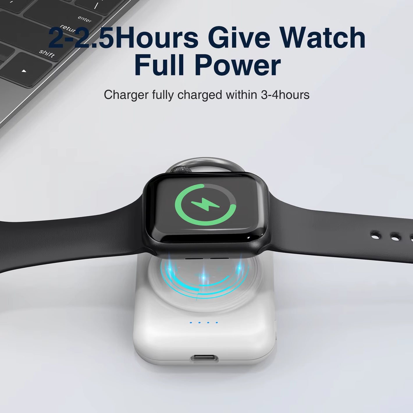 Mini Magnetic Wireless Power Bank 1800Mah for Samsung & Apple Watch Portable Charging Solution for Smartwatch