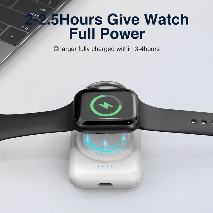 Mini Magnetic Wireless Power Bank 1800Mah for Samsung & Apple Watch Portable Charging Solution for Smartwatch