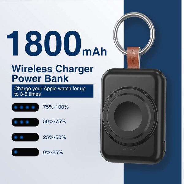 Mini Magnetic Wireless Power Bank 1800Mah for Samsung & Apple Watch Portable Charging Solution for Smartwatch