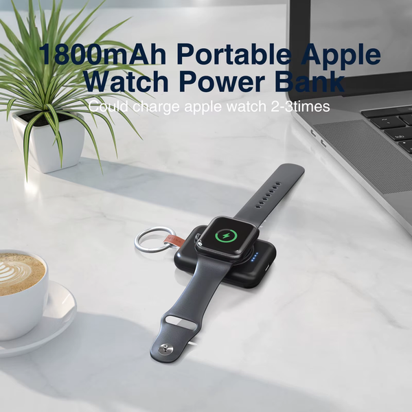 Mini Magnetic Wireless Power Bank 1800Mah for Samsung & Apple Watch Portable Charging Solution for Smartwatch