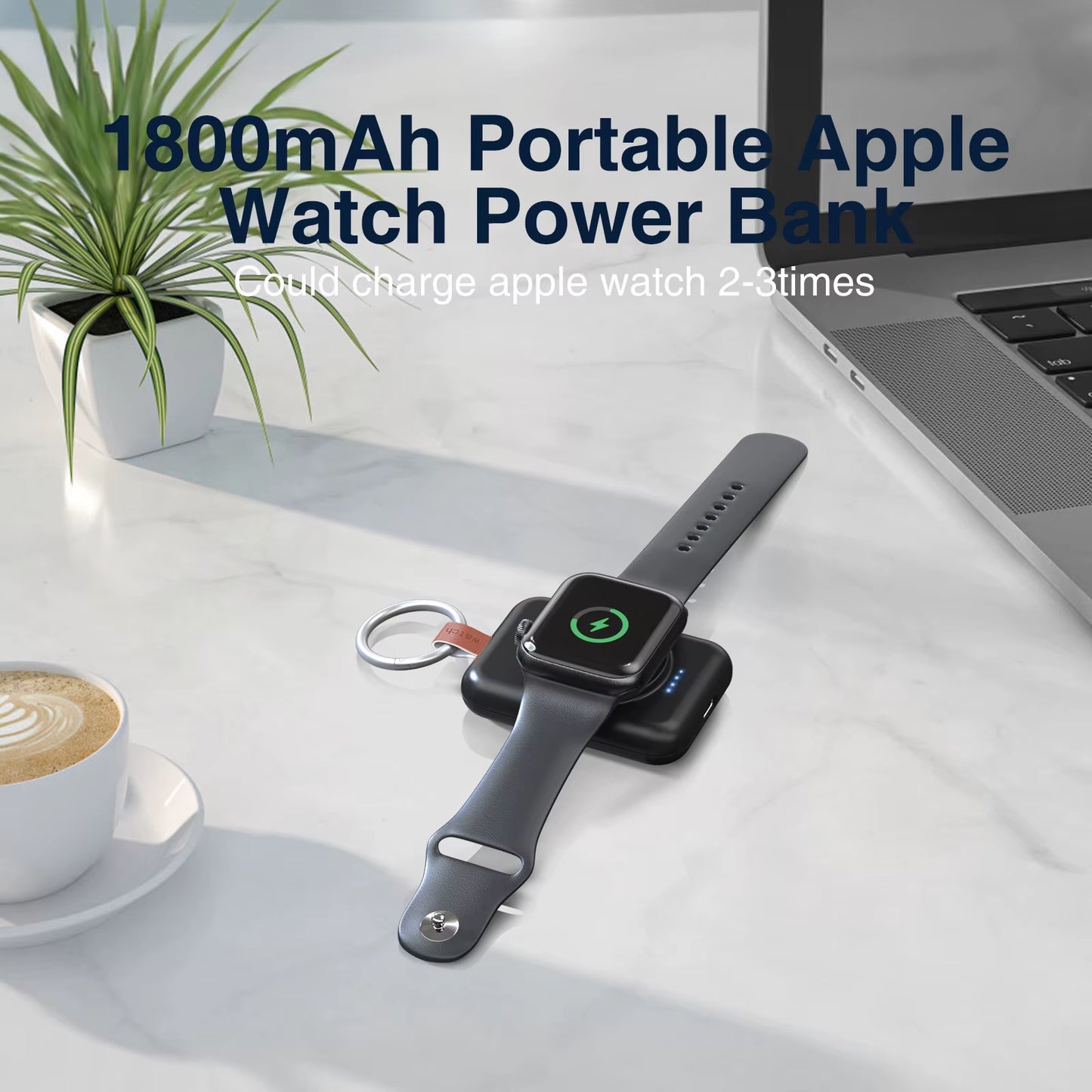Mini Magnetic Wireless Power Bank 1800Mah for Samsung & Apple Watch Portable Charging Solution for Smartwatch