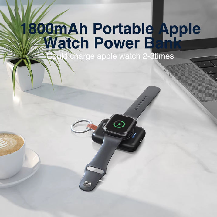 Mini Magnetic Wireless Power Bank 1800Mah for Samsung & Apple Watch Portable Charging Solution for Smartwatch